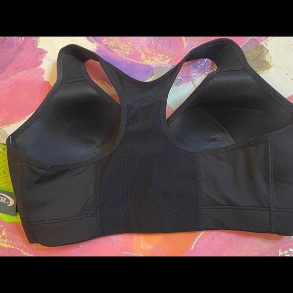 MTA Sport Black Zip Front Sports Bra - Picture 6 of 10